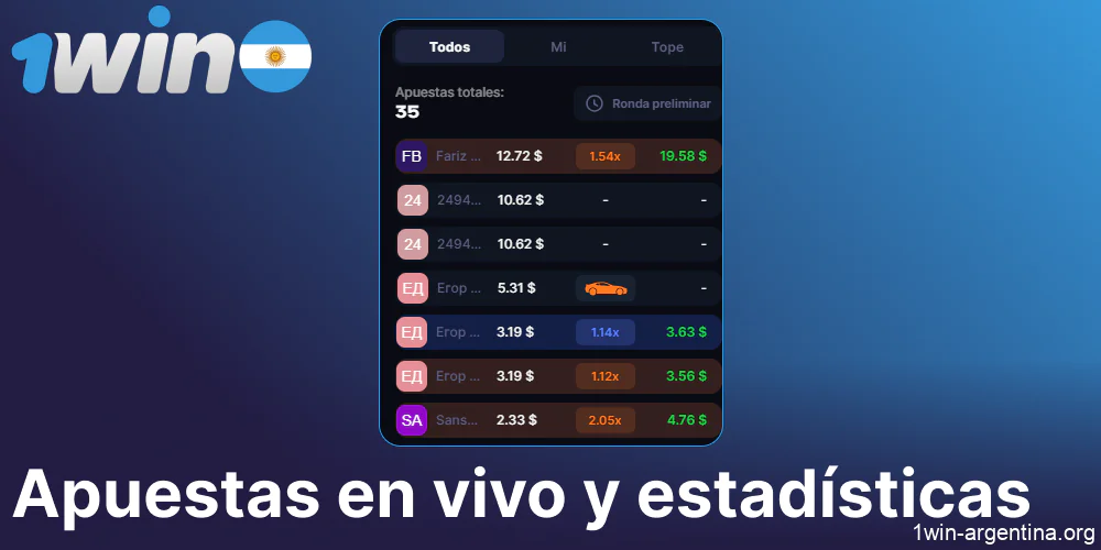 Apuestas en directoy estadísticas en el juego 1win Speed n Cash en Argentina