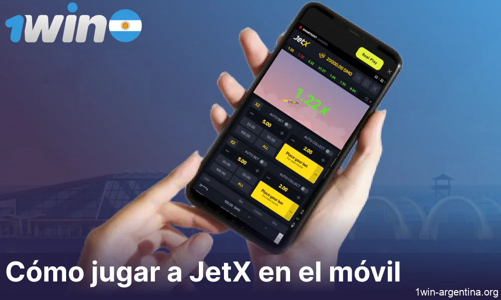 Instrucciones para jugar a la versión móvil del juego JetX en 1win Argentina