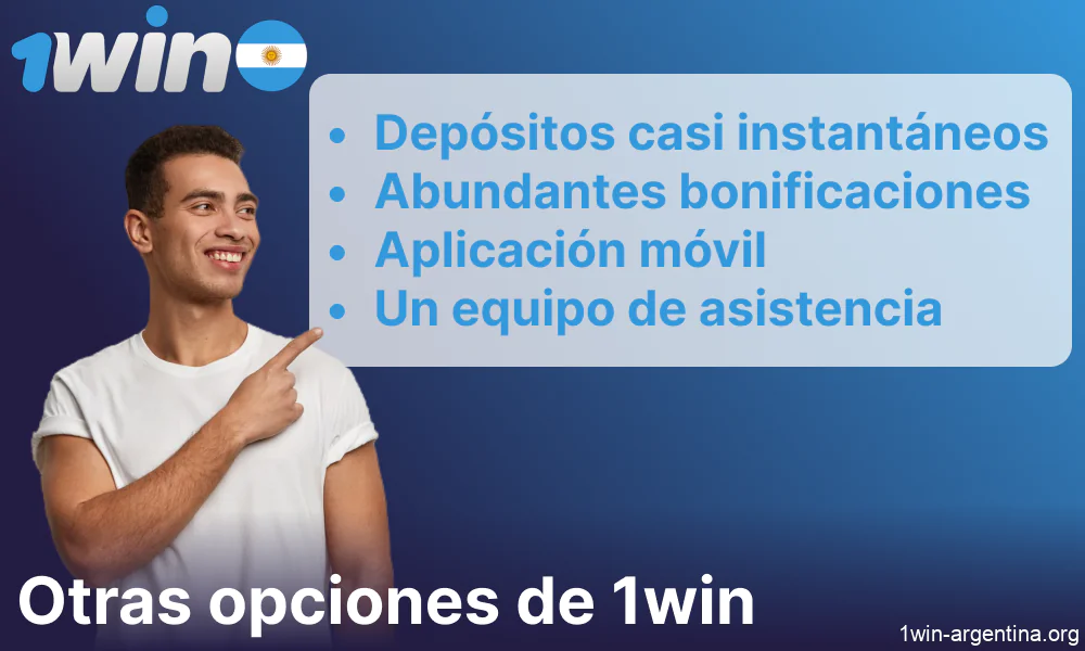 Otras opciones 1win disponibles para jugadores de Argentina