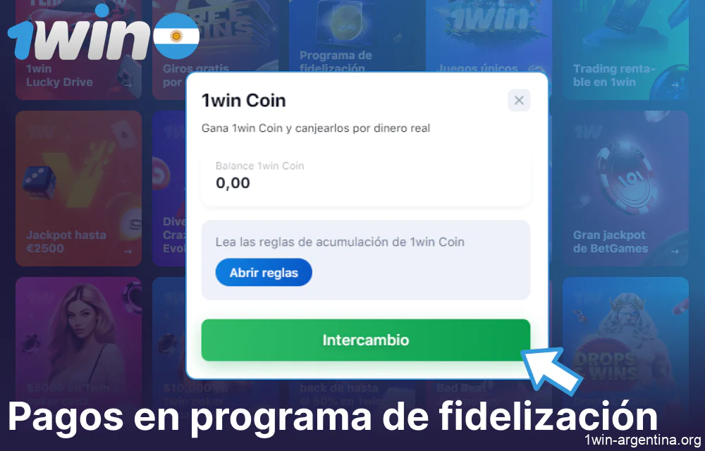1win métodos de pago en el porograma de fidelización en Argentina