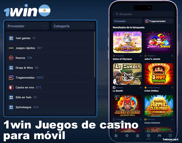 Juegos de casino en la app 1win